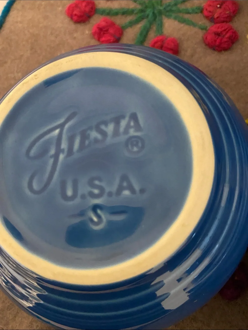 Fiesta Blue Ceramic Dinner Plates & Bowls Set.  Three of each, no damage